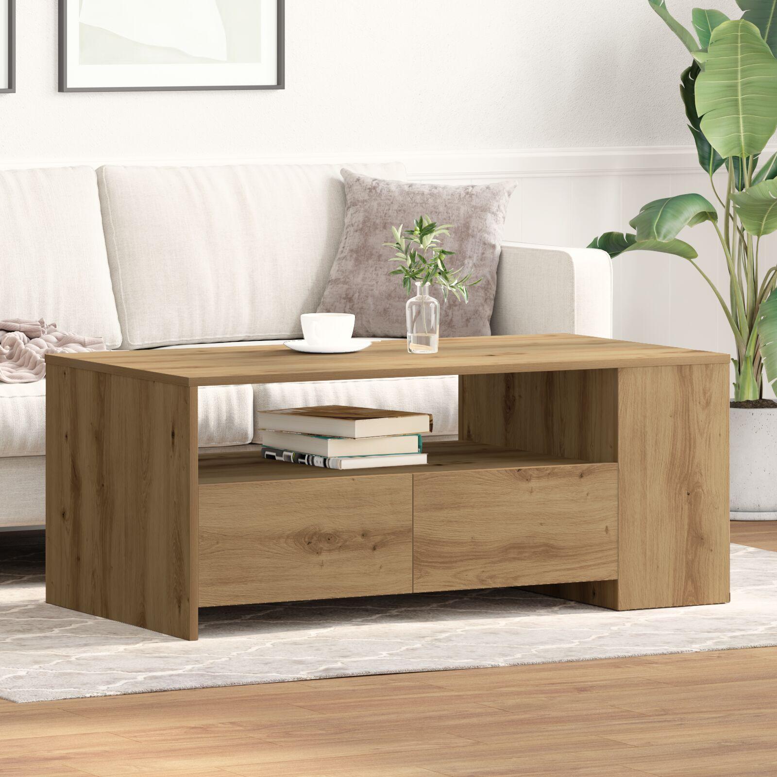Sofabord artisan eg 102 x 55 x 43,5 cm Konstrueret træ
