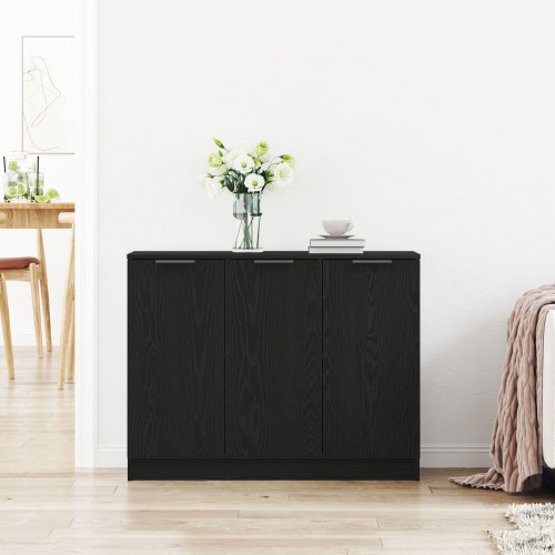 Sideboard Sort Eg 90,5x30x70 cm Konstrueret Træ