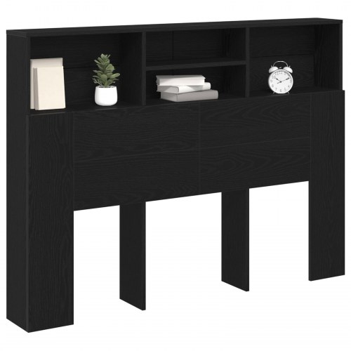 Hovedgavestativ - Sort Eg, 140x19x103,5 cm, Fremstillet af Konstrueret Træ