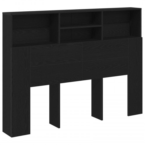 Hovedgavestativ - Sort Eg, 140x19x103,5 cm, Fremstillet af Konstrueret Træ