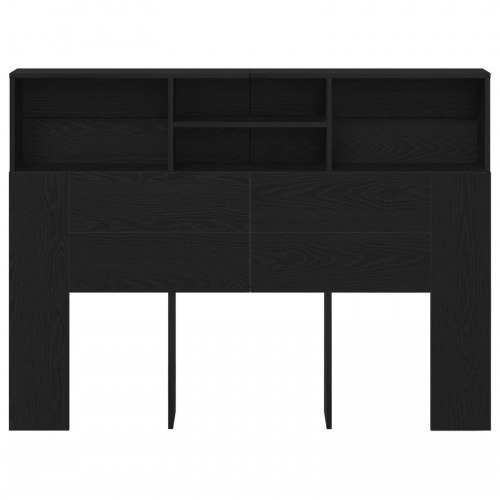 Hovedgavestativ - Sort Eg, 140x19x103,5 cm, Fremstillet af Konstrueret Træ