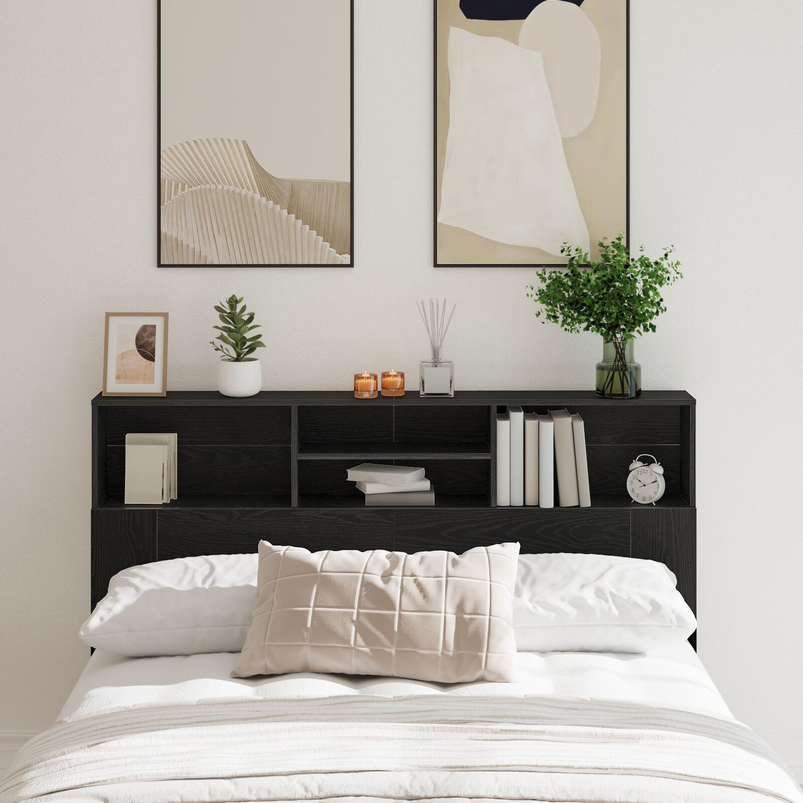 Hovedgærde Skab Sort eg 160 x 19 x 103.5 cm Komposittræ