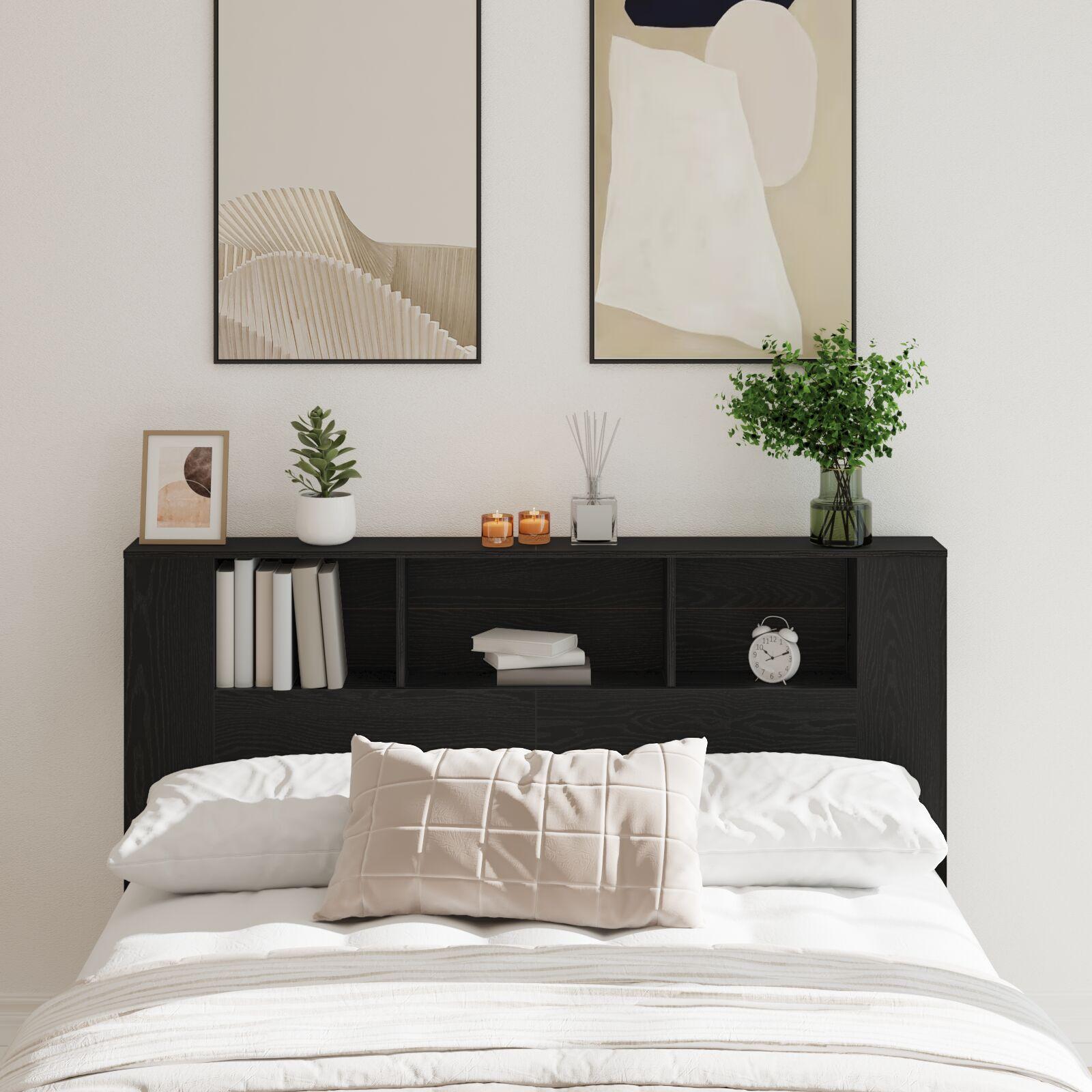 Hovedgærde Skab Sort eg 160 x 19 x 104.5 cm Konstrueret træ