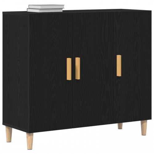 Skab i Sort Eg 90x34x80 cm i Konstruktionstræ