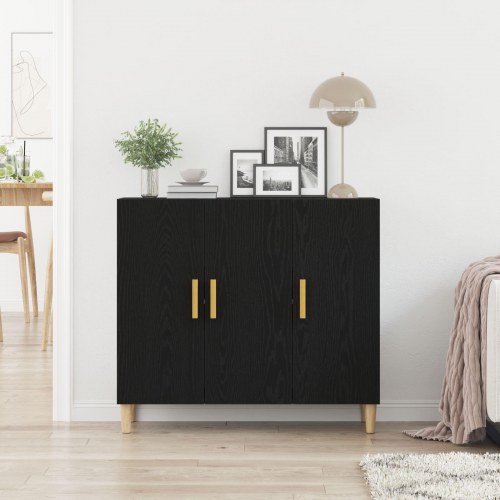 Skab i Sort Eg 90x34x80 cm i Konstruktionstræ