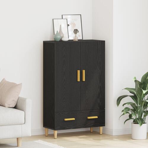 Højskab i Sort Eg, 70x31x115 cm, lavet af konstrueret træ