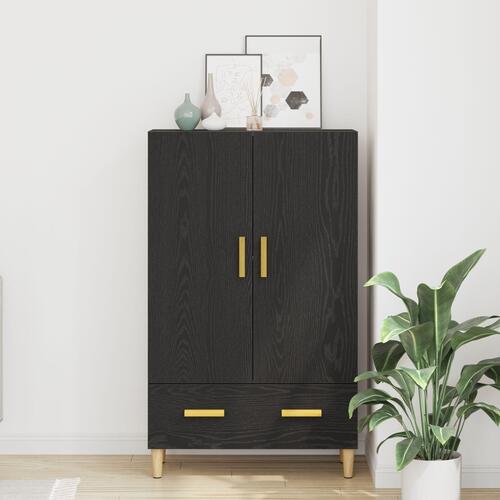 Højskab i Sort Eg, 70x31x115 cm, lavet af konstrueret træ