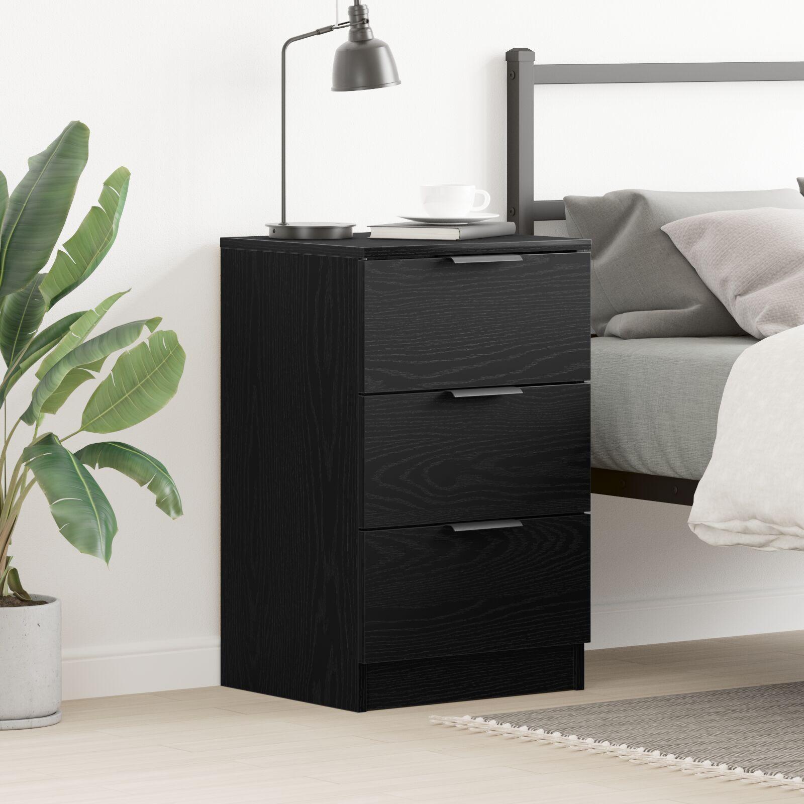 Sort Eg Sengebord - 40x65x65 cm