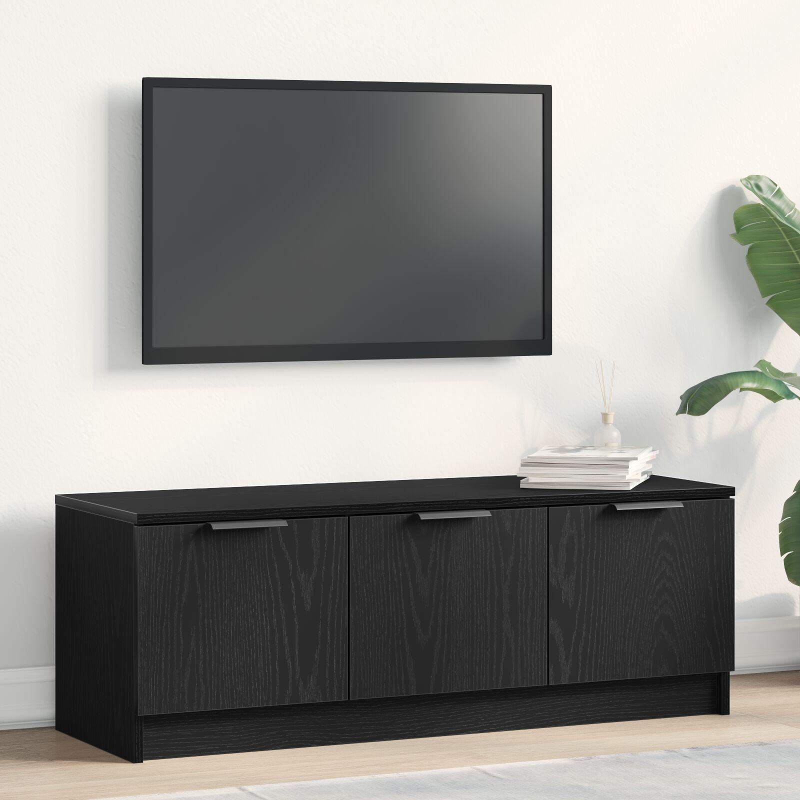 TV-skab Sort eg 102 x 35 x 36.5 cm Konstrueret træ