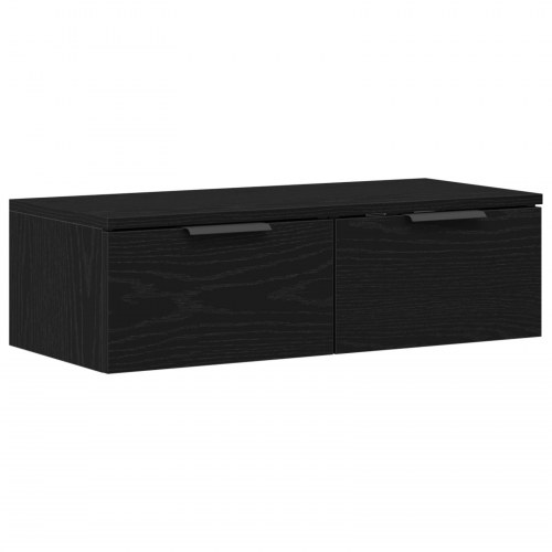 Sort Eg Vægskab 68x30x20 cm Fremstillet af Ingeniørtræ
