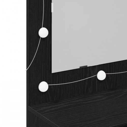 LED Spejlskab i Sort Eg - 90x31,5x62 cm