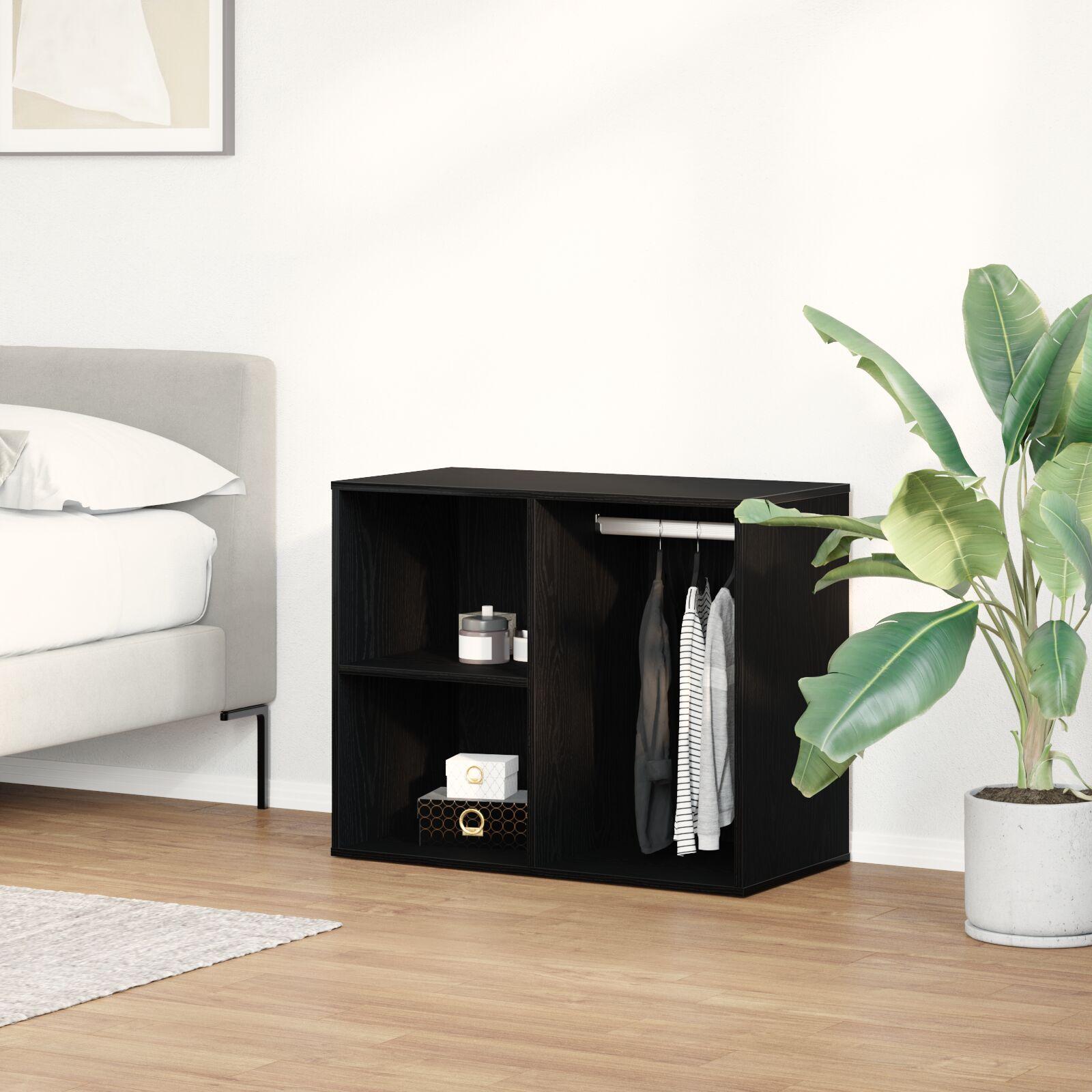 Kosmetikskab med hylde Sort eg 80 x 40 x 65 cm Konstrueret træ