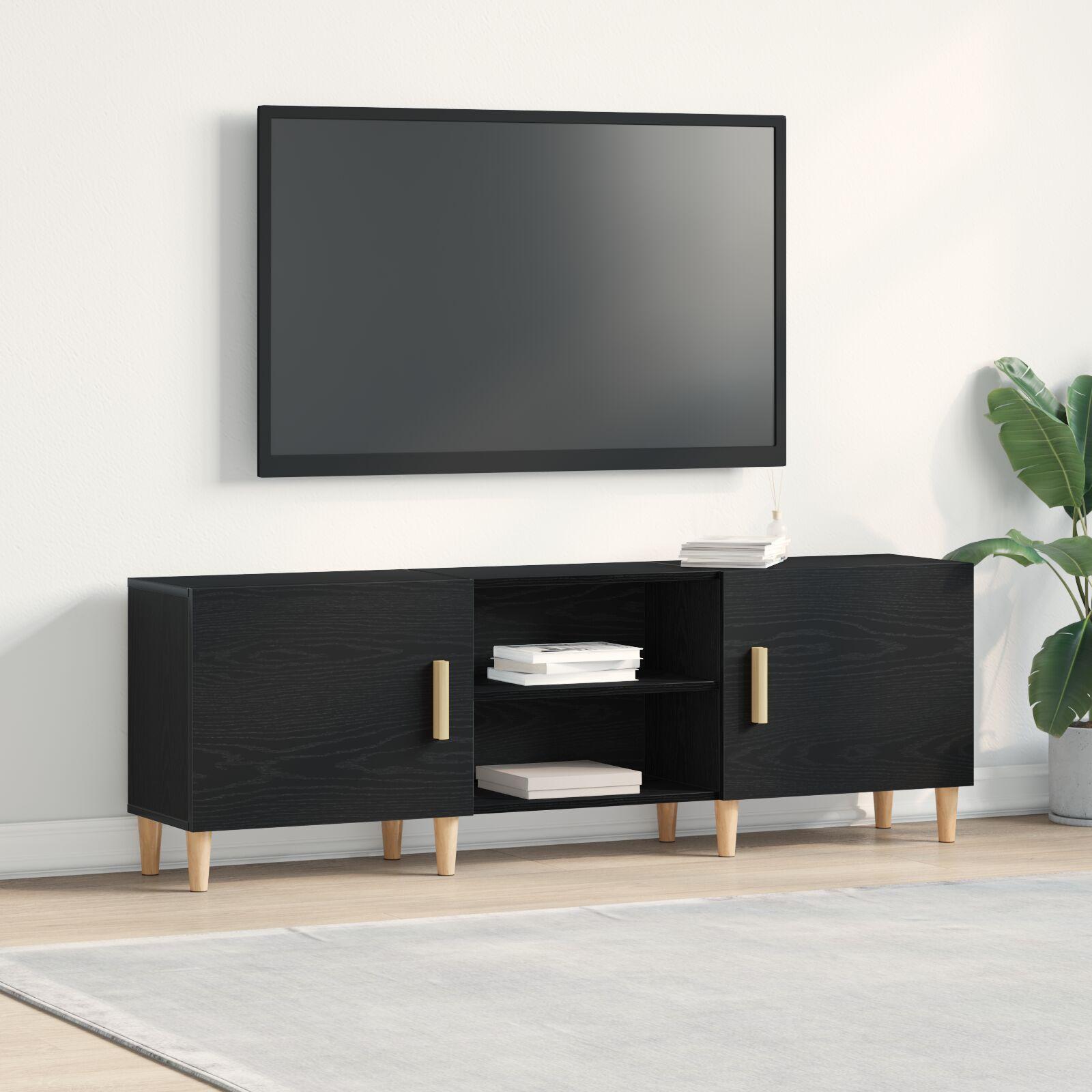 TV-skab Sort eg 150 x 30 x 50 cm Konstrueret træ