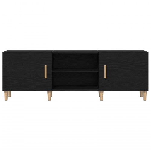 TV-Bord - Sort Eg, 150x30x50 cm, Lavet af Konstrueret Træ