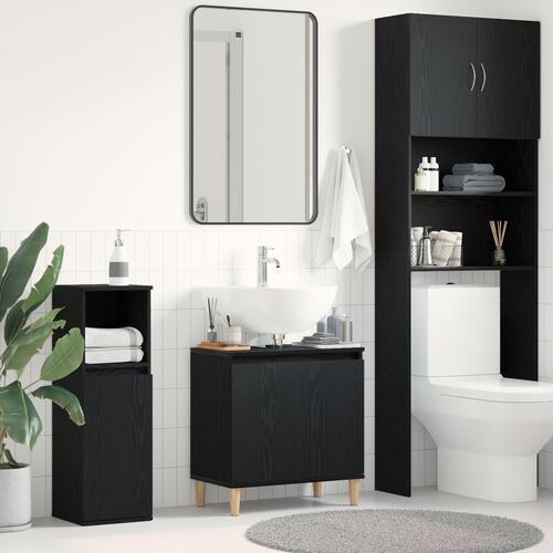 Vaskeskab Sort Eg 58x33x60 cm Konstrueret Træ