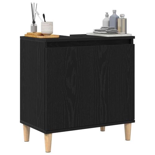 Vaskeskab Sort Eg 58x33x60 cm Konstrueret Træ