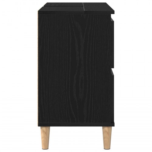 Vaskeskab Sort Eg 80x33x60 cm Konstrueret Træ