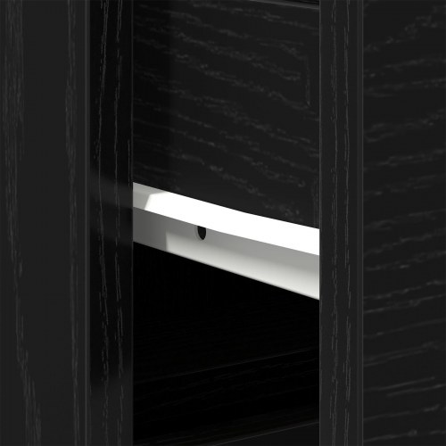 Vaskeskab Sort Eg 80x33x60 cm Konstrueret Træ
