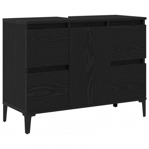 Badeværelsesskab i Sort Eg 80x33x60 cm, lavet af Træ
