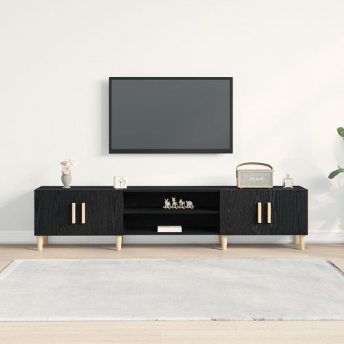 TV Skab Sort Eg 180x31,5x40 cm Konstrueret Træ