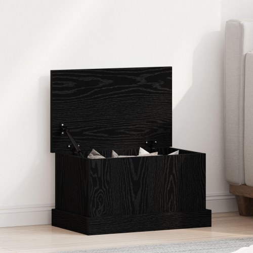 Opbevaringsboks Sort Eg 50x30x28 cm Konstrueret Træ