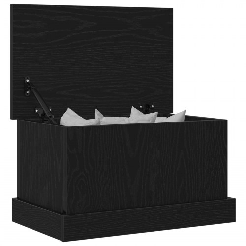 Opbevaringsboks Sort Eg 50x30x28 cm Konstrueret Træ