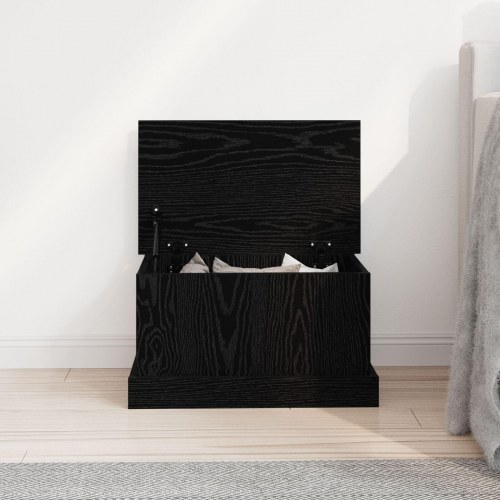 Opbevaringsboks Sort Eg 50x30x28 cm Konstrueret Træ