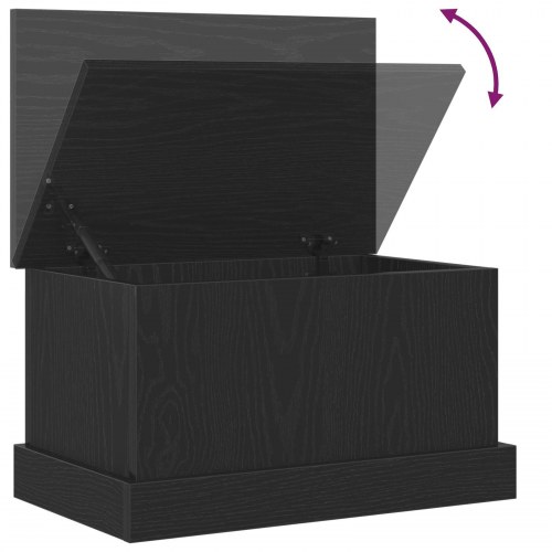 Opbevaringsboks Sort Eg 50x30x28 cm Konstrueret Træ