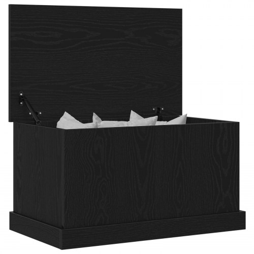 Opbevaringskasse Sort Eg 70x40x38 cm Ingeniørtræ