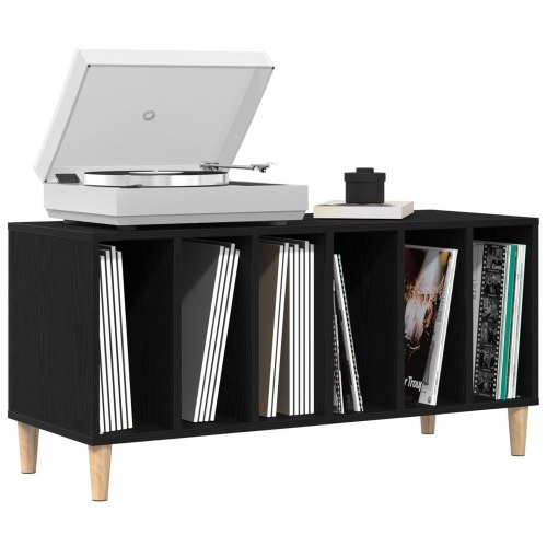 Pladeskab Sort Eg 100x38x48 cm Konstrueret Træ