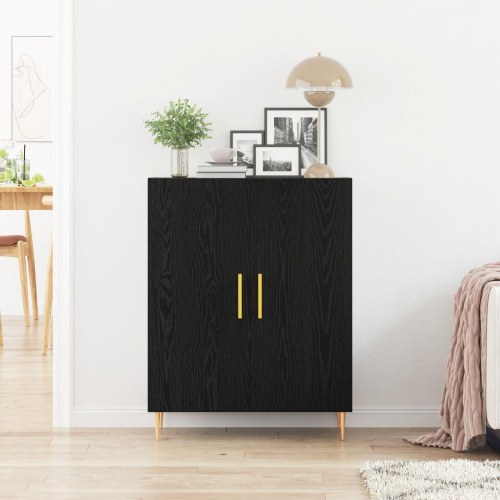 Sideboard Sort Eg 69,5x34x90 cm Ingeniørtræ