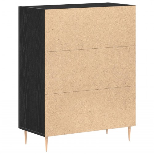 Sideboard Sort Eg 69,5x34x90 cm Ingeniørtræ