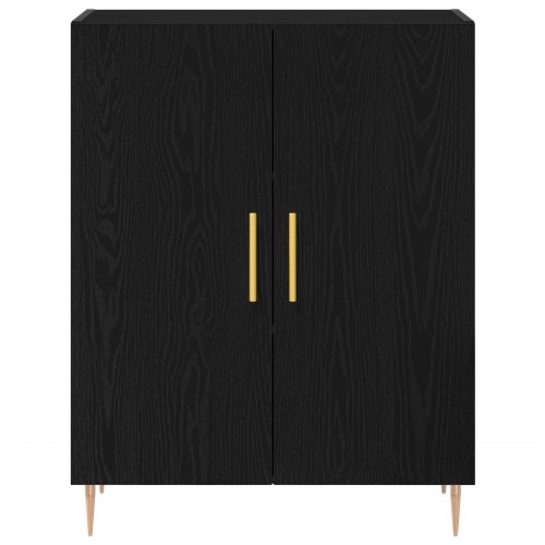 Sideboard Sort Eg 69,5x34x90 cm Ingeniørtræ