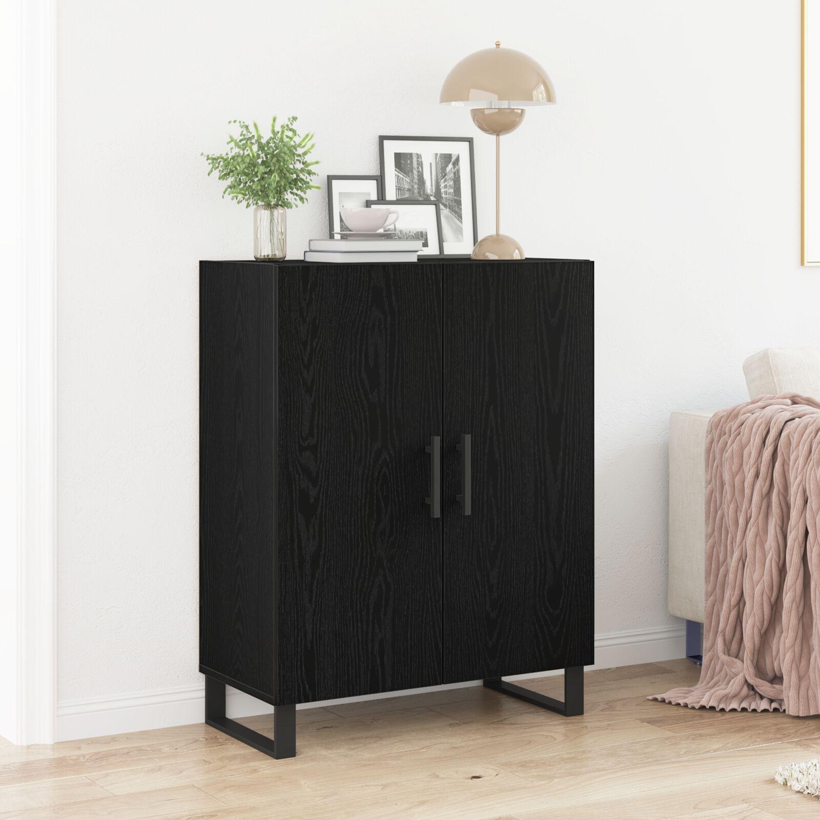 Skænk Sort eg 69.5 x 34 x 90 cm Konstrueret træ