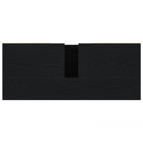 Badeværelsesvask Skab Sort Eg 80x33x60 cm Konstrueret Træ