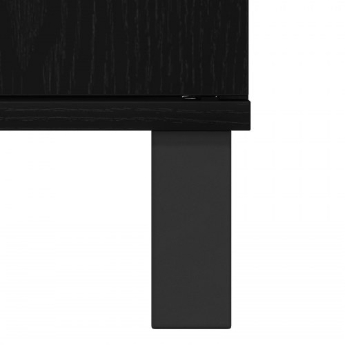 Badeværelsesvask Skab Sort Eg 80x33x60 cm Konstrueret Træ