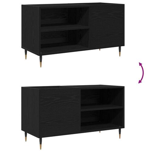Pladekabinet Sort Eg 84,5x38x48 cm Konstrueret Træ