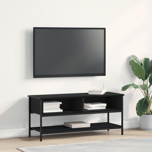 TV Skab Sort Eg 100x35x45 cm Konstrueret træ og Stål