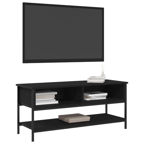 TV Skab Sort Eg 100x35x45 cm Konstrueret træ og Stål