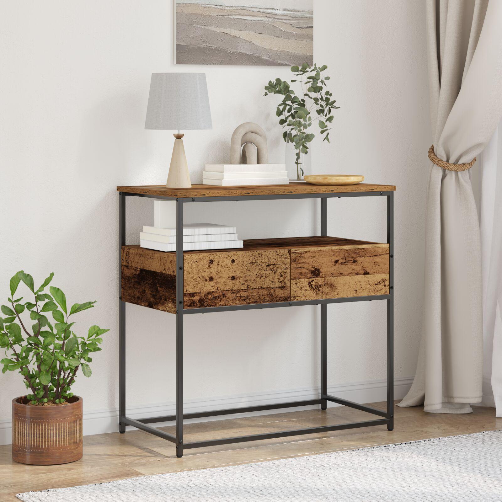 Konsolbord Gammelt træ 75 x 40 x 75 cm Laminat træ og metal