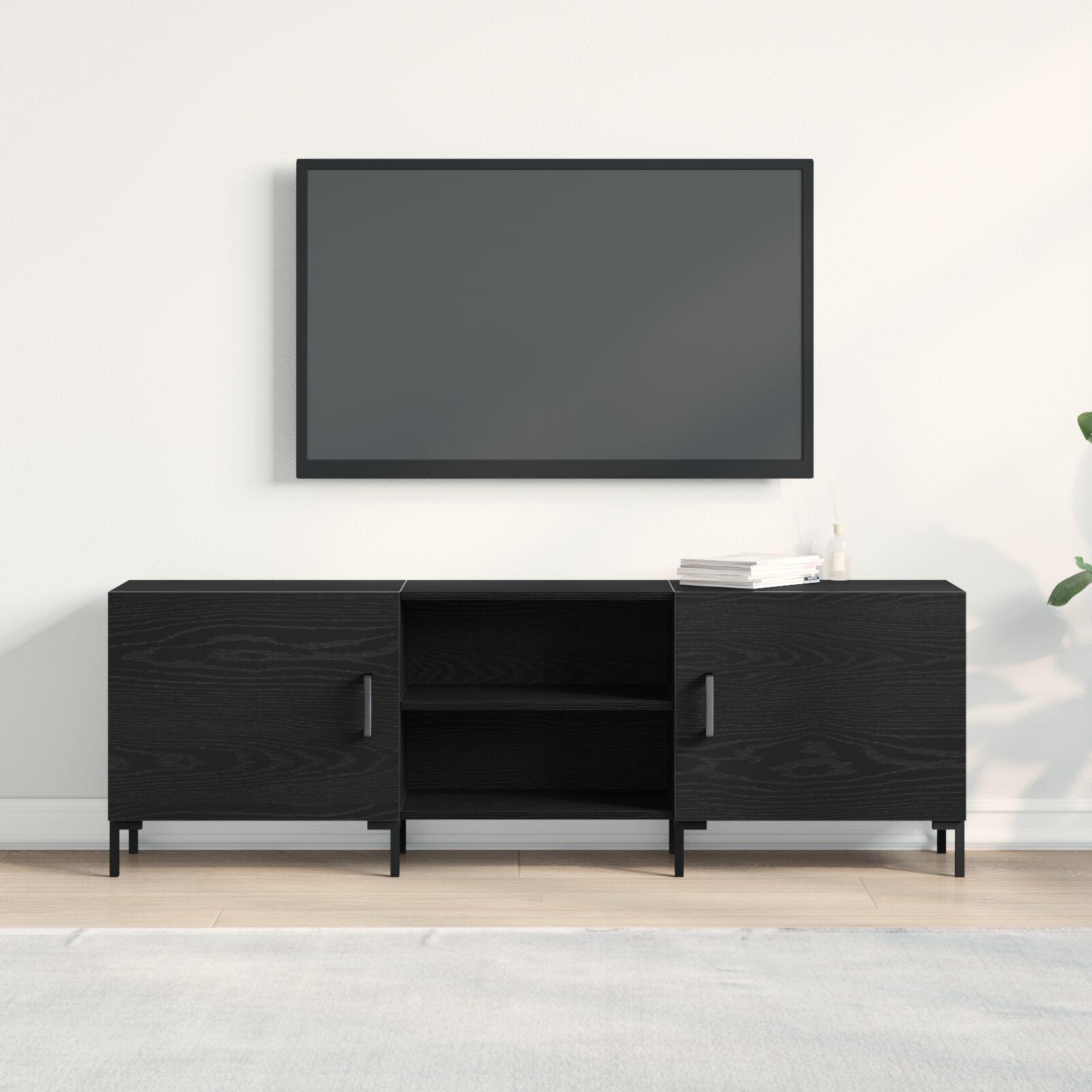 TV-skab Sort eg 150 x 30 x 50 cm Konstrueret træ