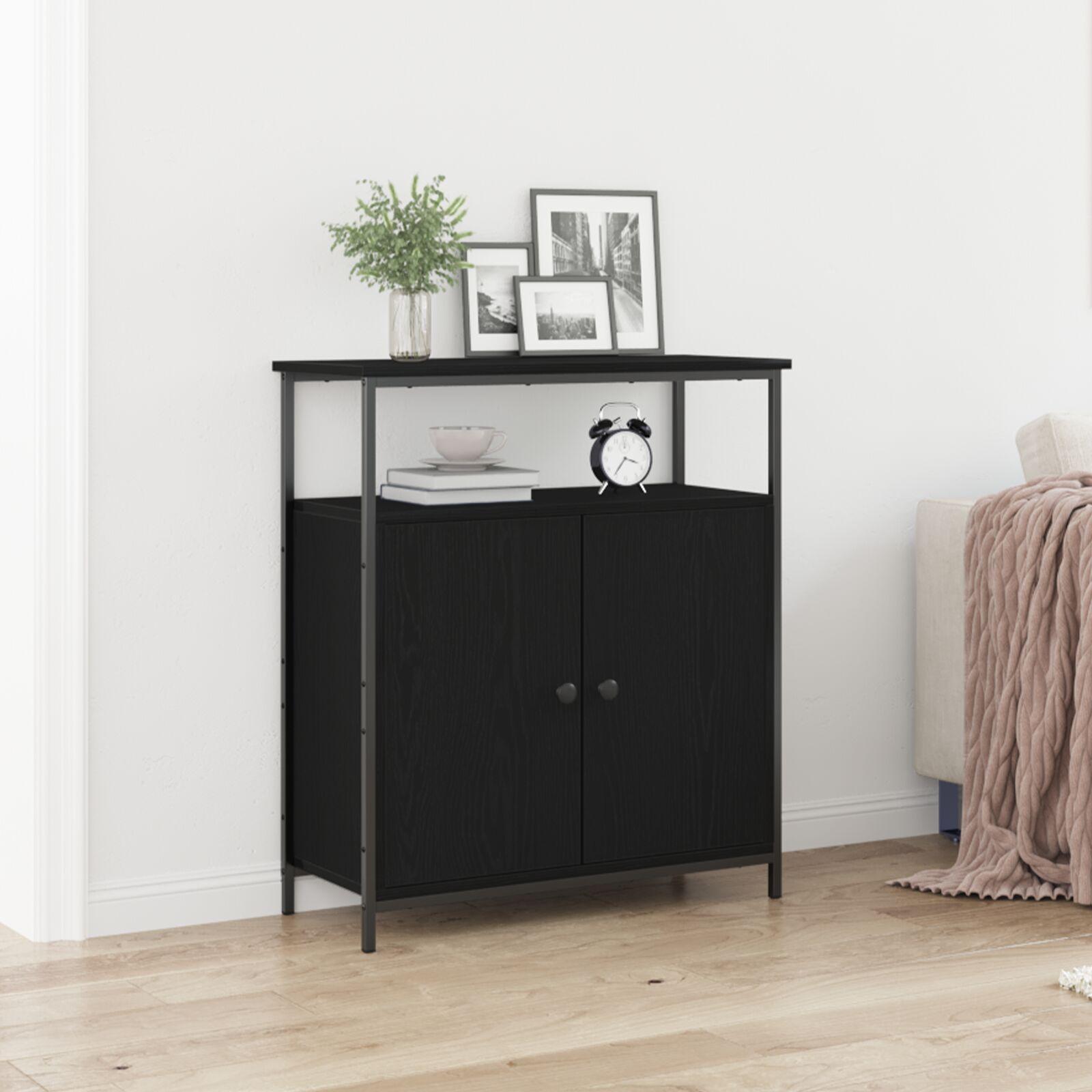 Vægmonteret skab Sort eg 69,5 x 34 x 180 cm Konstrueret træ