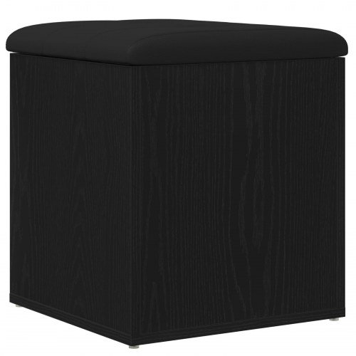Opbevaringsbænk Sort Eg 40x40x45 cm Ingeniørtræ
