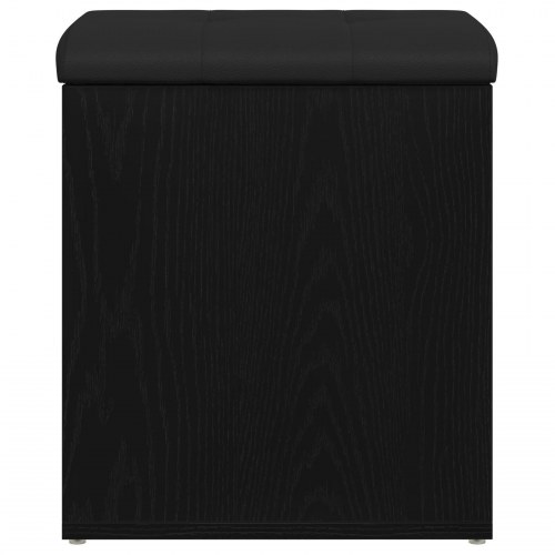 Opbevaringsbænk Sort Eg 40x40x45 cm Ingeniørtræ