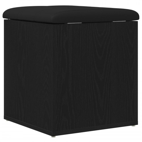 Opbevaringsbænk Sort Eg 40x40x45 cm Ingeniørtræ