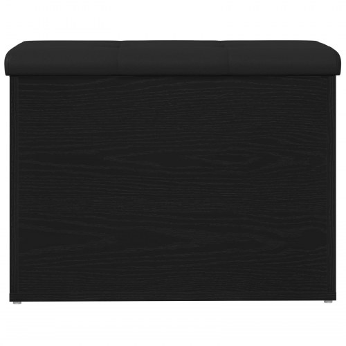 Opbevaringsbænk Sort Eg 60x40x45 cm Konstrueret Træ