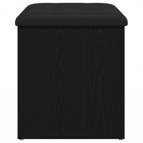 Opbevaringsbænk Sort Eg 60x40x45 cm Konstrueret Træ