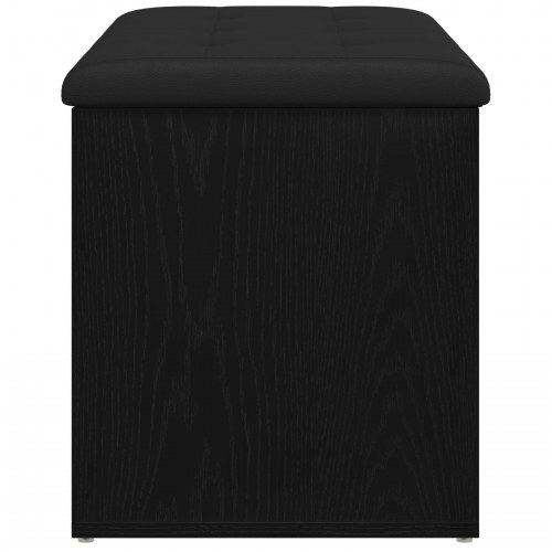 Opbevaringsbænk Sort Eg 80x40x45 cm Ingeniørtræ