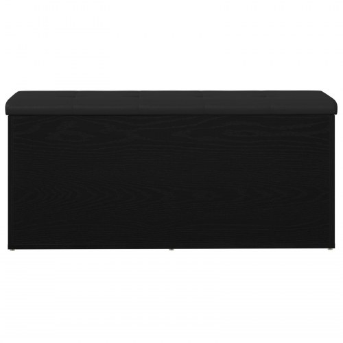 Opbevaringsbænk Sort Eg 100x40x45 cm Ingeniørtræ