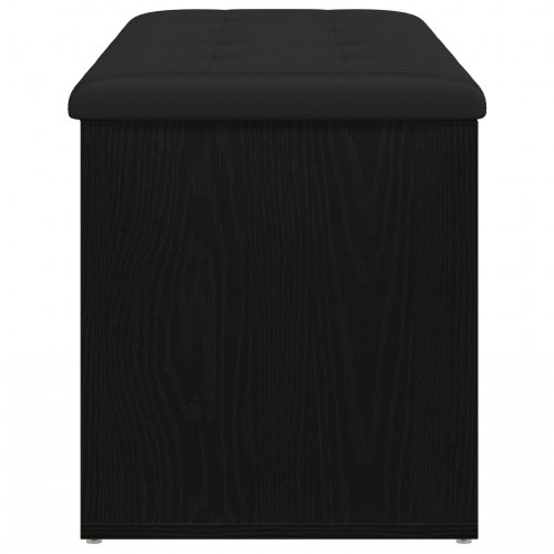 Opbevaringsbænk Sort Eg 100x40x45 cm Ingeniørtræ